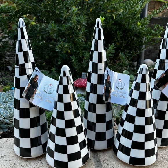 Becki Owens holiday collection black white checkered Christmas tree LARGE - Picture 3 of 12